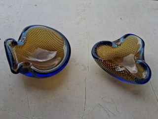 2 posacenere svuotatasche vetro vintage 