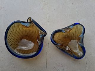 2 posacenere svuotatasche vetro vintage 
