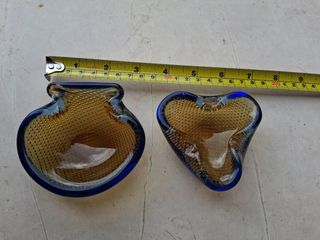 2 posacenere svuotatasche vetro vintage 