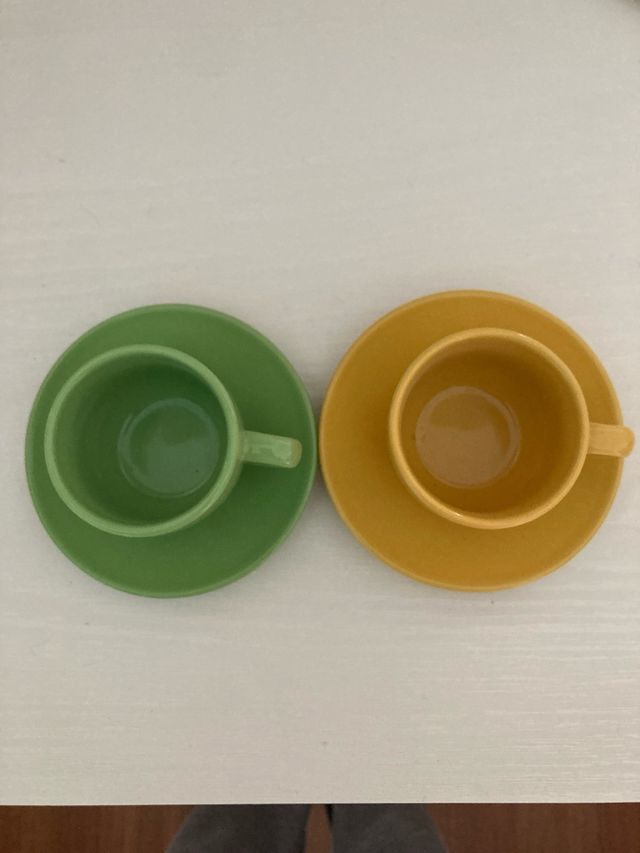 2 Tazzine Caffè - Verde & Giallo