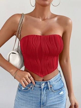 Crop top rojo XS nuevo