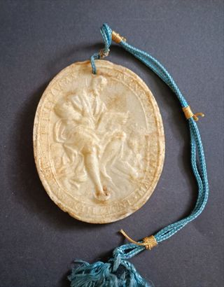 SELLO PAPAL DE 1759 EN CERA 
