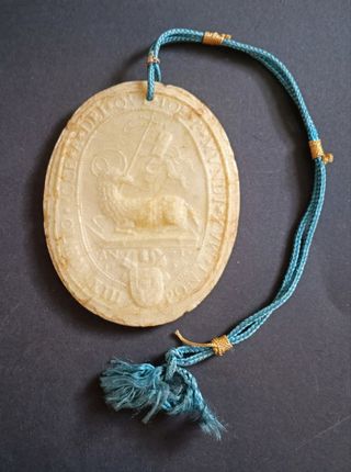 SELLO PAPAL DE 1759 EN CERA 
