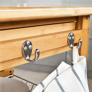 Carrello da Cucina in Legno di Bambù con Ripiano T