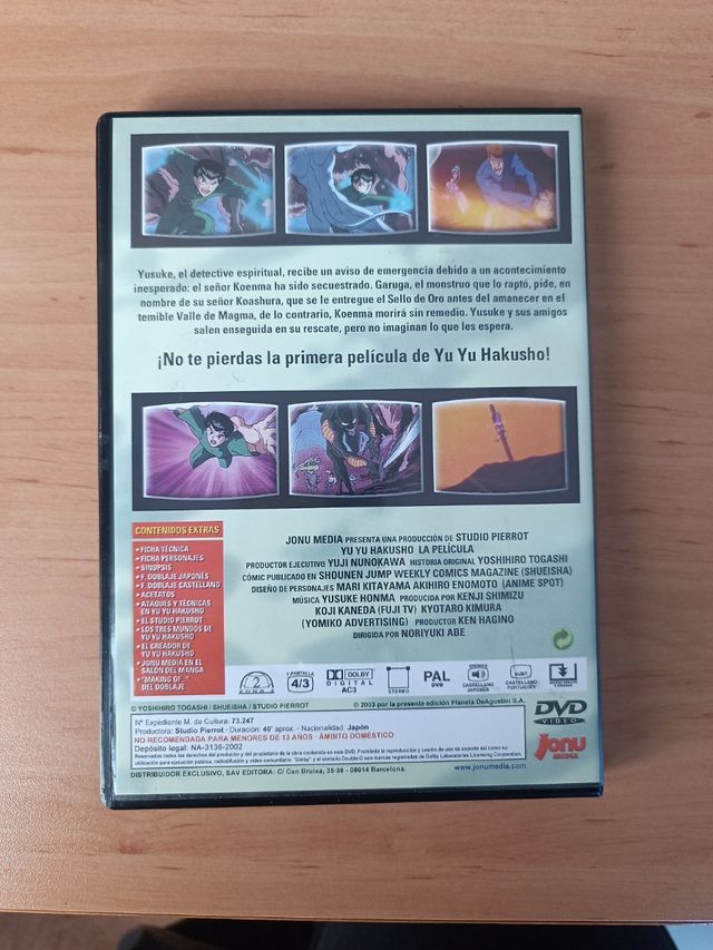 DVD Yu Yu Hakusho: La película
