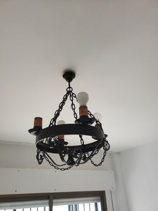 Lámpara forja negra medieval, tengo 2