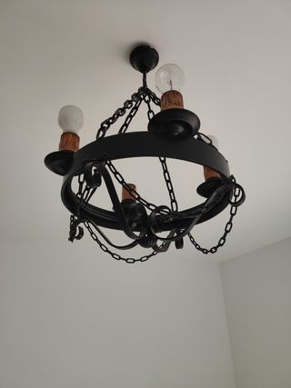 Lámpara forja negra medieval, tengo 2