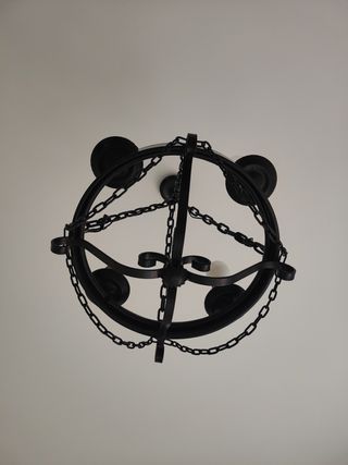 Lámpara forja negra medieval, tengo 2