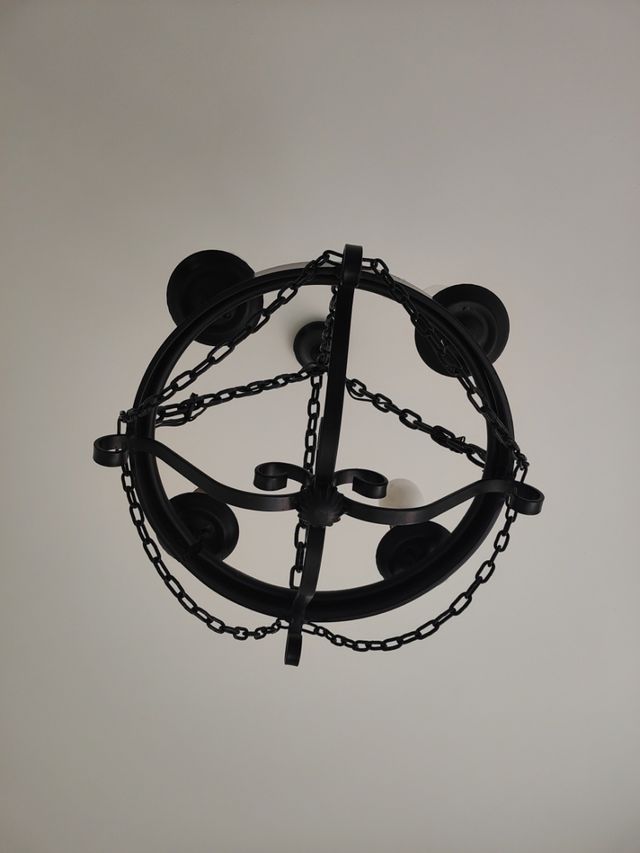 Lámpara forja negra medieval, tengo 2