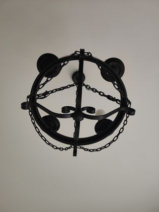 Lámpara forja negra medieval, tengo 2