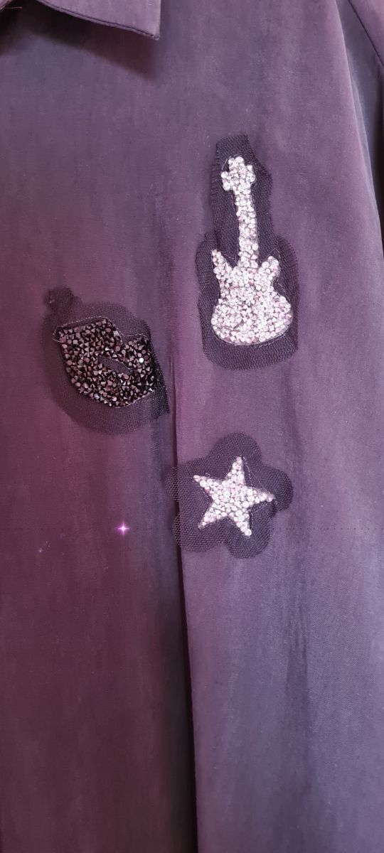 Camisa negra con brillos Zara