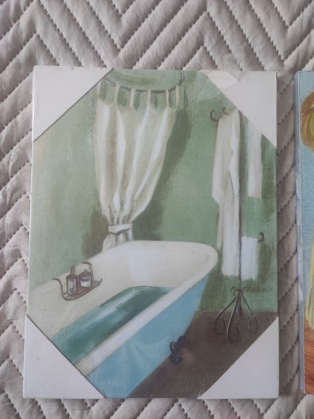 2 Cuadros baño vintage