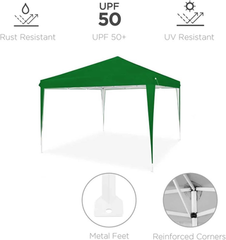 Gazebo 3 x 3 metri Tessuto Poliestere Struttura in