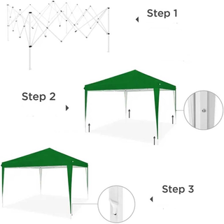 Gazebo 3 x 3 metri Tessuto Poliestere Struttura in