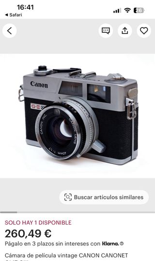 CANON CANONET 28 40MM ANALOGICA “PIEZA COLECCION”