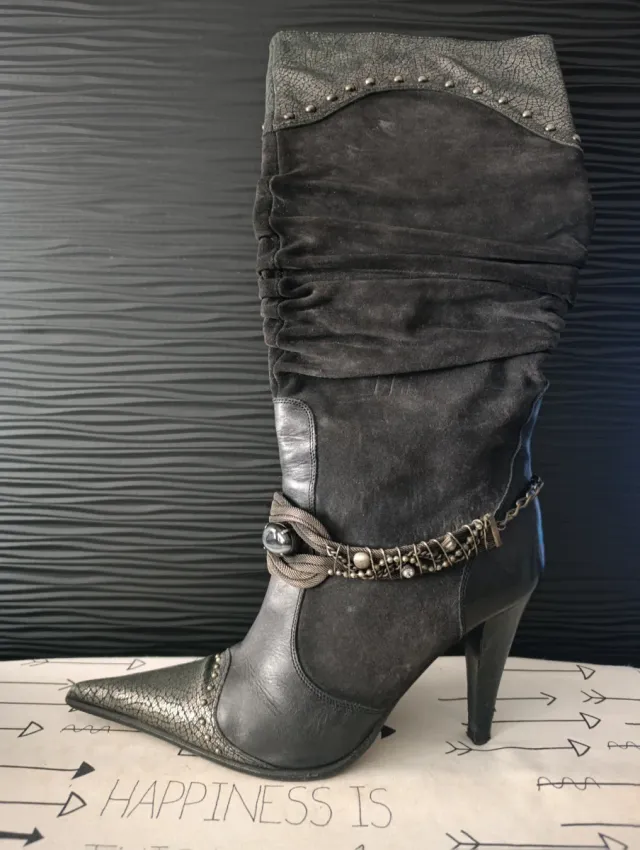 Botas fantasía ante gris 