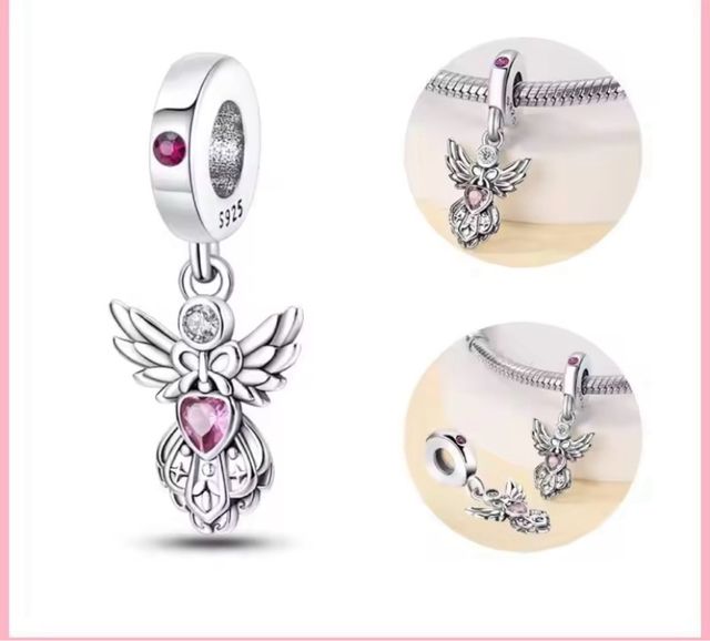 Charm abalorio Ángel Plata pulsera Pandora collar