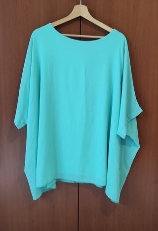 Blusa verde acquamarina, taglia unica