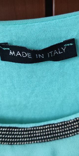 Blusa verde acquamarina, taglia unica