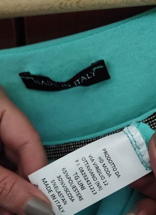 Blusa verde acquamarina, taglia unica