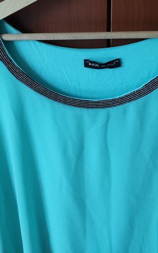 Blusa verde acquamarina, taglia unica
