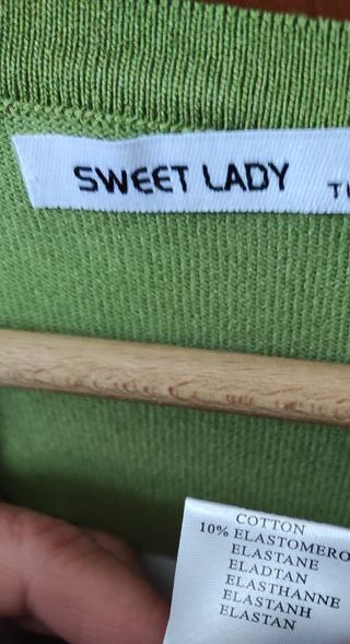 Cardigan a righe bianche e verdi, taglia unica