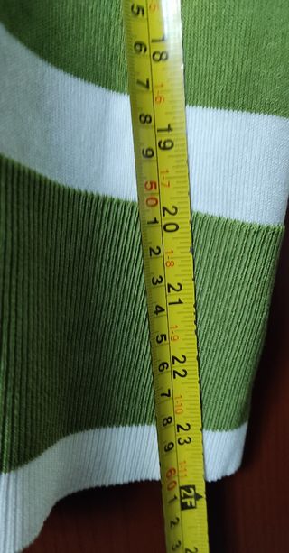 Cardigan a righe bianche e verdi, taglia unica