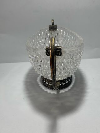Centrotavola in metallo argentato e cristal