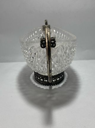 Centrotavola in metallo argentato e cristal