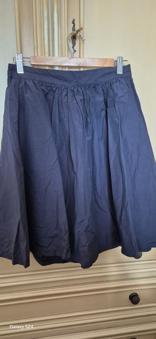 Gonna blu corta in viscosa