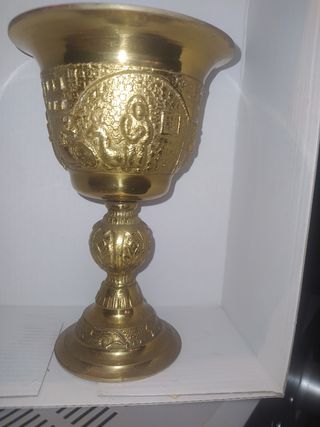 Reliquia CÁLIZ BRONCE COPA METÁLICA VINTAGE