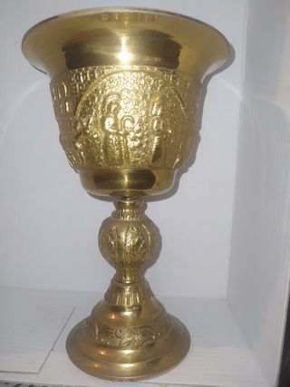 Reliquia CÁLIZ BRONCE COPA METÁLICA VINTAGE