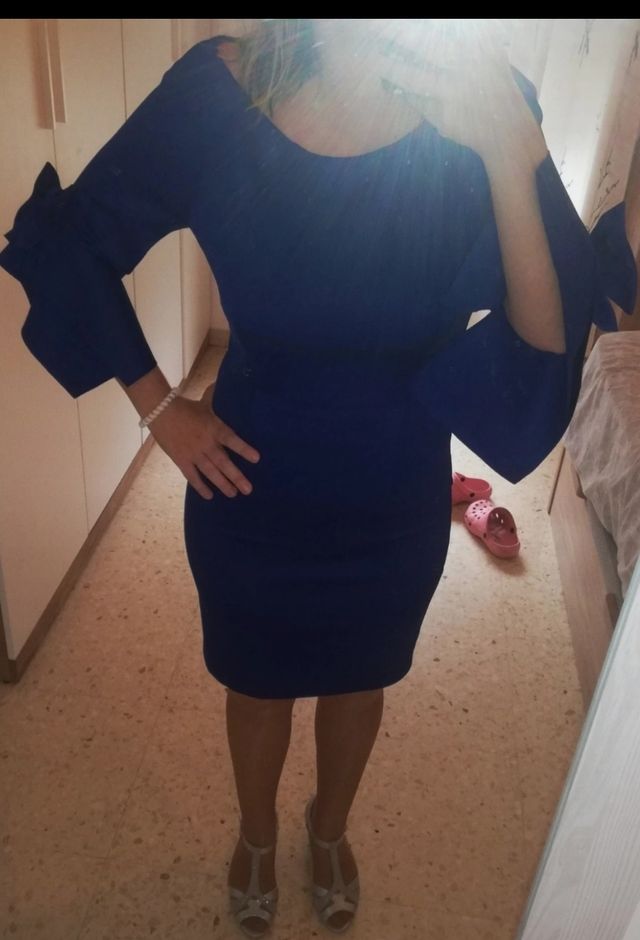Vestido elegante azul talla M