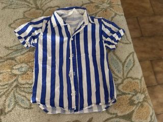 Set bimbo 4/5 anni con camicia bianca e blu 
