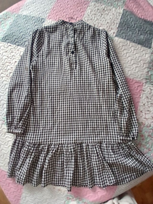 Vestido vichy blanco y negro