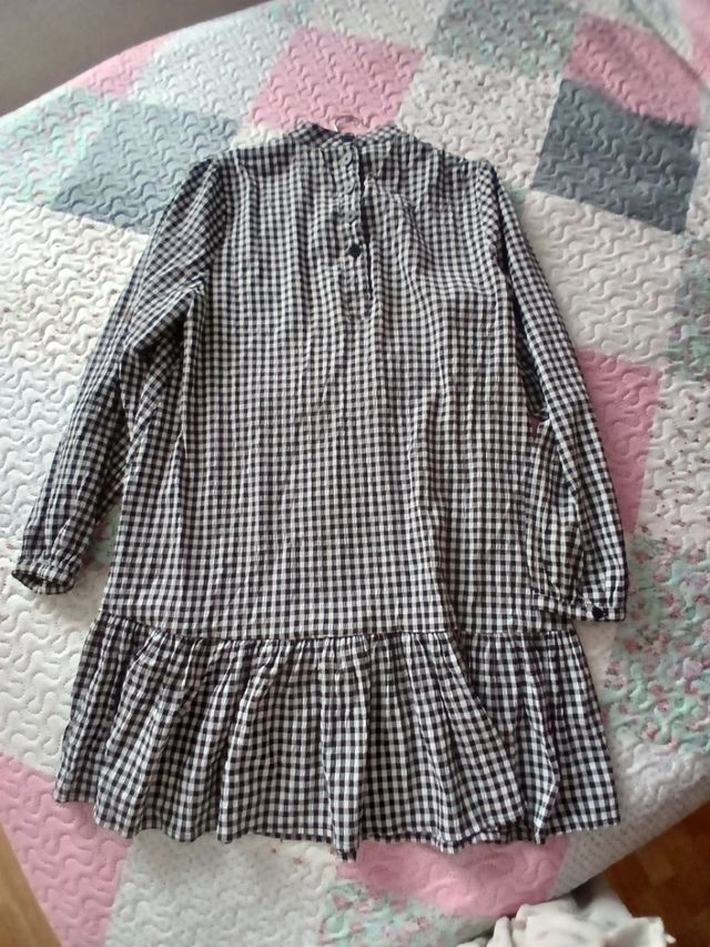 Vestido vichy blanco y negro