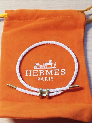 Pulsera Hermes de cuerda blanca