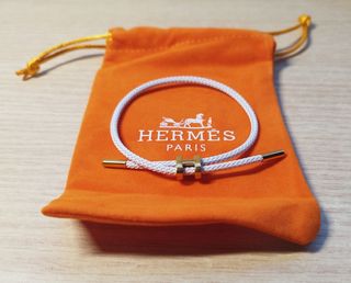 Pulsera Hermes de cuerda blanca