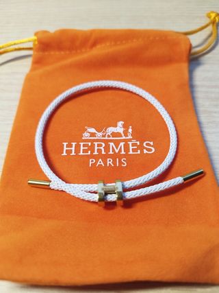 Pulsera Hermes de cuerda blanca