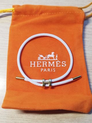 Pulsera Hermes de cuerda blanca