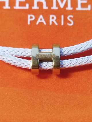 Pulsera Hermes de cuerda blanca