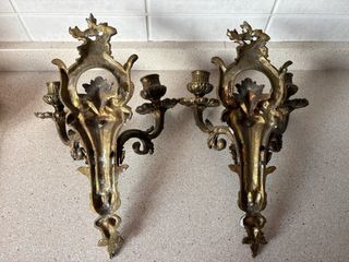 Apliques pared antiguos dorados - 2uds