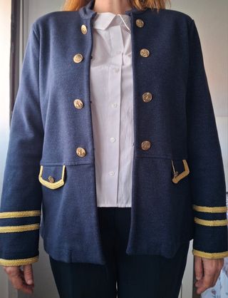 Chaqueta mujer vestir azul cortefiel