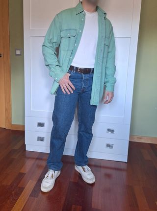 Camisa Verde Oversize Denim ZARA
