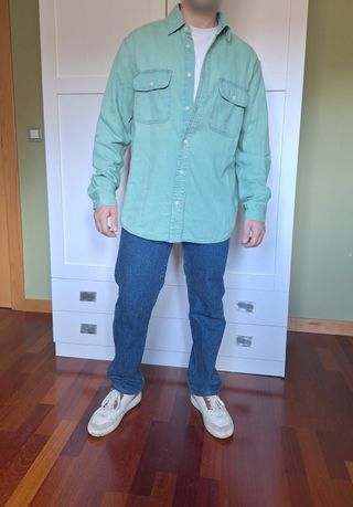 Camisa Verde Oversize Denim ZARA