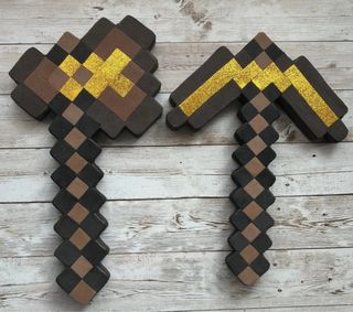 Hacha y pico madera brillante minecraft