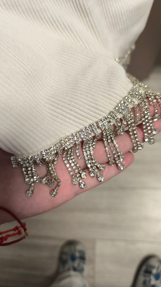 Top Zara blanco c/lentejuelas