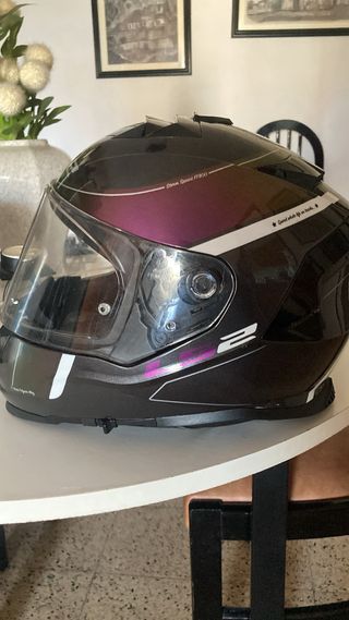 Casco moto LS2 - Negro/ purpura talla XS
