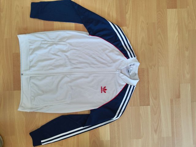 Chaqueta Adidas blanca y azul XL