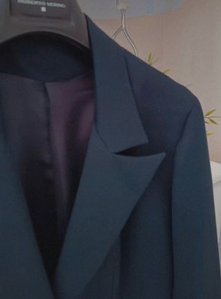 Chaqueta larga azul marino 